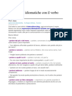 Espressioni Idiomatiche Con Il Verbo