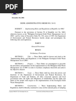 Denr 34-01 Philippine Ecological Solid Waste Management Act of 2002