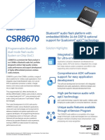 Bluetooth Audio Flash Platform With Embedded 80Mhz 24-Bit DSP & Optional Support For Qualcomm Aptx Technology