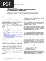 ASTM-G102 Calculation of Corrosion Rates and Related Information