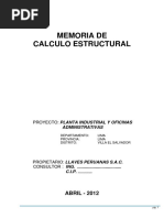 Memoria Calculo Estructural Planta Industrial1