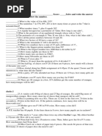 Clacla 1 Mtap Reviewergrade 380 Minutesname: - Score: - Solve and Write The Answer On The Blank Before or Below The Number