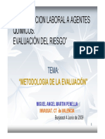 Exposición Laboral A Agentes Químicos. Metodología de La Evaluación