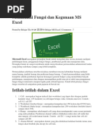 Memahami Fungsi Dan Kegunaan MS Excel