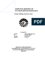 Complete Report of Introduction Biotechnology: "Tempe Making (Soybean Cake) "