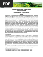 Problem Solving Ability of High School Chemistry Students: Laddawan Burana, Chanyah Dahsah