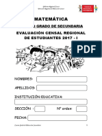 4° Secundaria - Evaluacion Matematica