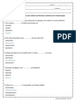 Atividade de Português Atividade de Formas Verbais 7 Ano Com Respostas