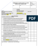 Corrosion Coupan Check List