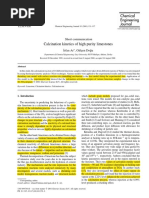 Calcination Kinetics of High Purity Lime