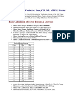 Calculate Size of Contactor CB FUSE OLR