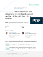 Porosity, Characterization and Structural Properties of Natural Zeolite - Clinoptilolite - As A Sorbent