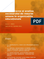 Identificarea Și Analiza Necesarului de Resurse Umane În