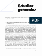 Situacion y Problemas Actuales en La Administracion Educativa