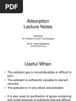 Adsorption Lecture Notes: ENVE542 Air Pollution Control Technologies by Dr. Pınar Ergenekon GYTE 2010 Fall