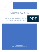 La Mundanidad Espiritual en La Evangelii Gaudium