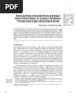 Empirical Study of Branded Shoes To Measure Effect of Brand Equity On Customer Satisfaction Through David Aaker's Brand Equity ModeL