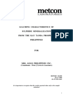 Leaching Characteristics of Sulphide Mineralization From The Kay Tanda Prospect, Philippines