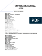 State of North Carolina Penal Code