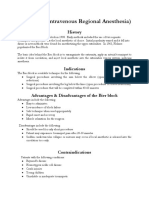 Bier Block (Intravenous Regional Anesthesia), Handout PDF