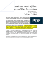 Las Matemáticas Son El Alfabeto Con El Cual Dios Ha Escrito El Universo