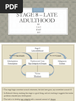 Stage 8 - Late Adulthood