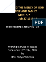 Provoking The Mercy of God For Self and Family