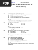 Network and Transmission Lines 100 MCQ