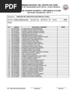 Control Silábico y de Asistencia 2016-I Circuitos Electricos