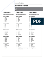 Answer Keys: Richmond Practice Tests For Starters