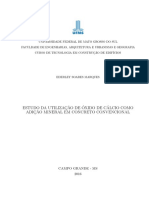 Estudo Da Adição Mineral de Óxido de Cálcio em Concreto Convencional