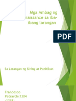 Mga Ambag NG Renaissance Sa Iba-Ibang Larangan