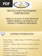 Metals and Engineering Corporation: Siddaca Faage 137.5Mw Biomass Fired Thermal Power Plant Project Working Progress