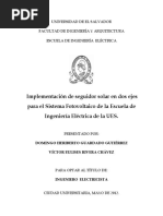 Implementación de Seguidor Solar en Dos Ejes para El Sistema Fotovoltaico de La Escuela de Ingeniería Eléctrica de La UES