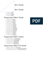 Progressions With 2 Chords Progressions With 3 Chords