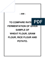 To Compare Rate of Fermentation of Given Sample of Wheat Flour, Gram Flour, Rice Flour and Potato