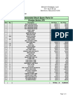 Recommended Stock Spare Parts For Dredge Series 370: Ellicott Dredges, LLC