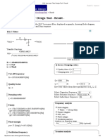 RLC Low-Pass Filter Design Tool - Result - 1000hz - Cut - Off