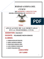 Aplicacion de Las Derivadas A La Ingenieria Civil - Semestre III