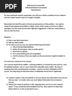 Individual Research Component