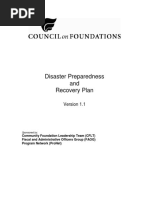 Disaster and Recovery Plan (Council of Foundations 2007)