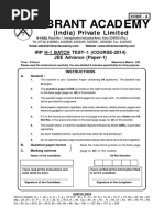 (H 1 Batch) IRP Test 1 (JEE Advance) (Paper 1) Code A