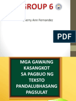 Mga Gawaing Kasangkot Sa Pagbuo NG Teksto Pandalubhasang Pagsulat