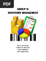 Group 9: Inventory Management: Recto, Jean Pauline Camano, Ma. Reina Nina Ilagan, Kimberley Arce, Hadjia Venice