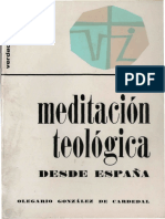 GONZALEZ DE CARDEDAL, O., Meditacion Teologica Desde Espana, 1970