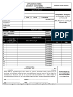 Application Form Solvency Certificate: Applicant's Details