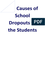 The Causes of School Dropouts To The Students