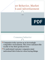 Consumer Behavior, Market Research and Advertisement