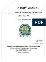 Laboratory Manual: Microcontroller & Embedded System Lab (EEE-433-F) (Vii Semester)