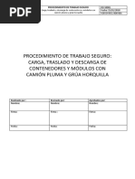 Procedimiento de Trabajo Seguro Carga, Traslado y Descarga de Contenedores